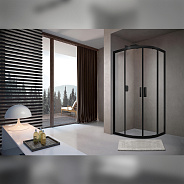 Душевой уголок Terminus Соренто четверть круга 100х100х200, черный