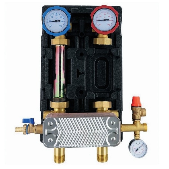 Насосная группа Rommer с теплообменником 18 пластин, без насоса в теплоизоляции (RDG-1038-182501)