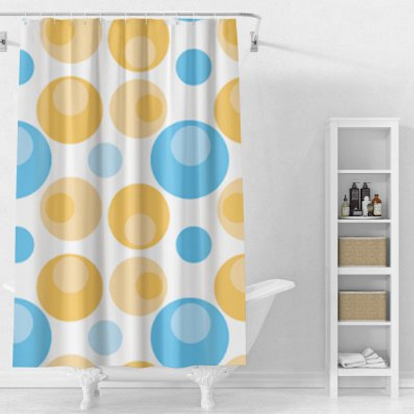 Штора для ванной комнаты Splenka S381.1804, синий/оранжевый