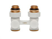 Узел подключения радиатора H-образный ARROWHEAD белый прямой 3/4"- 1/2"