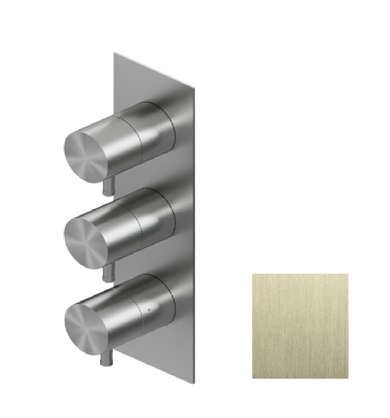 Смеситель для душа Ritmonio Diametro35 Inox, на 2 потребителя, Brushed Champagne Stainless Steel PVD (E0BA0184EF44)