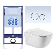 SET AQUATEK ДИВА-015 4в1 (рама AQUATEK Standard INS-0000012+ кркпеж KKI-0000002+клавиша KDI-0000015+унитаз ДИВА AQ2012-00 с тонким сиденьем soft-close