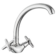 Смеситель Splenka S80.42 для кухни вентильный С-образный поворотный излив, хром