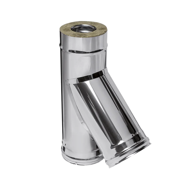 Тройник-сэндвич 135° Ferrum (430/0,5мм + нерж.) Ф80х160