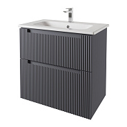 Тумба с раковиной подвесная Dreja Euphoria 80 см, серый базальт