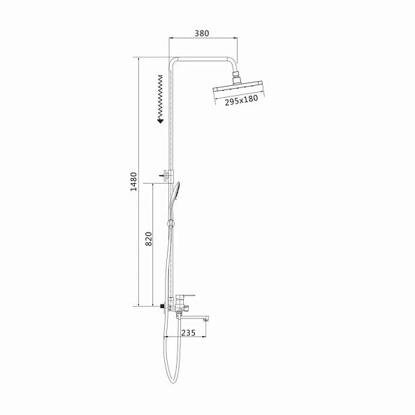 Душевая система Shevanik S8136F, белый/хром
