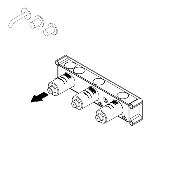 Внутренняя часть Ritmonio назначение-смеситель для раковины, на 3 отверстия, не окрашен (PM0000G)