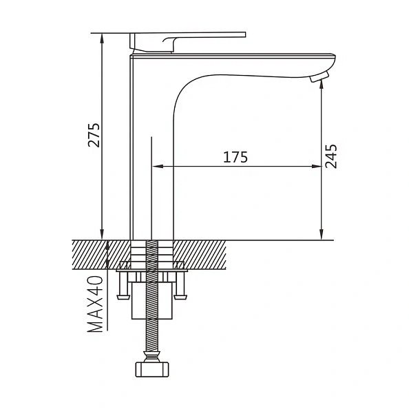 Смеситель для раковины Shevanik S8511H, черный