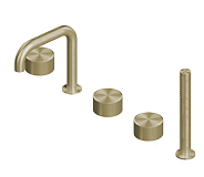 Смеситель для ванны и душа Quadro design Stereo, золото светлое (16 98 OC)