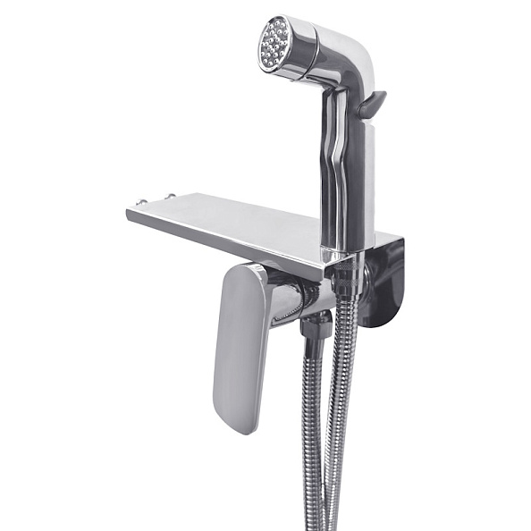 Гигиенический душ со смесителем встраиваемый с полкой ESKO SMHMX, хром