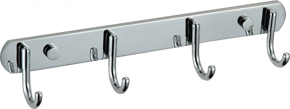 Планка с крючками (4 крючка) Savol (S-001254) в упаковке 2 шт