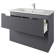 Тумба под раковину подвесная Dreja Euphoria 100 см, серый базальт