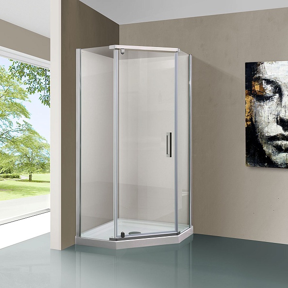 Душевой уголок Vincea Stresa (VSP-1S900CL) 900х900 мм, хром, стекло прозрачное