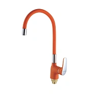 Смеситель для кухни с гибким изливом Shevanik S443-4, оранжевый