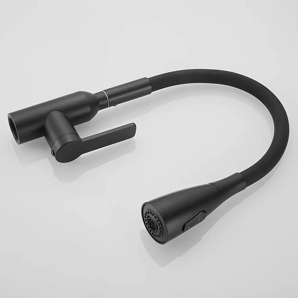 Смеситель для кухни с гибким изливом Shevanik S843H-3, черный