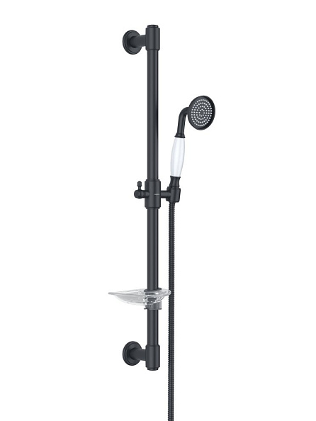 Душевой гарнитур AQUATEK КЛАССИК, 1jet 65 см, матовый черный AQ2020MB