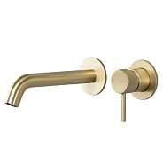 Смеситель для раковины Splendy Passion настенный встраиваемый золото матовое брашированное (PA201205UK2GM)