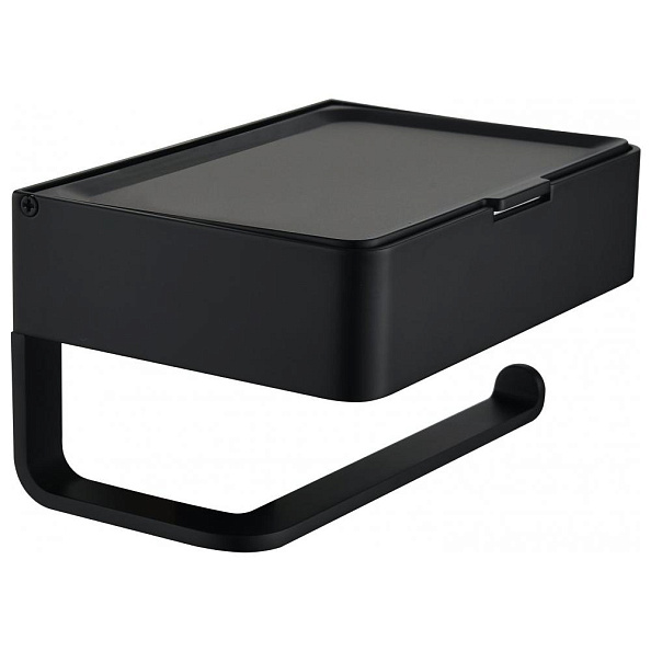 Держатель для туалетной бумаги с полочкой Grocenberg AC0050BL, черный