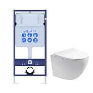 SET AQUATEK ЕВРОПА cm T (рама AQUATEK Standard INS-0000012(без клавиши и крепежа)+унитаз ЕВРОПА AQ1900T-00 с тонким сиденьем soft-close
