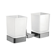 Стакан для ванной комнаты двойной Shevanik SG5622T, оружейная сталь