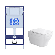 SET AQUATEK АМАДЕО cm (рама AQUATEK Standard INS-0000012(без клавиши и крепежа)+унитаз АМАДЕО AQ1180-00 с тонким сиденьем soft-close
