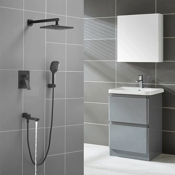 Душевая система встраиваемая Rose R2835H, черный