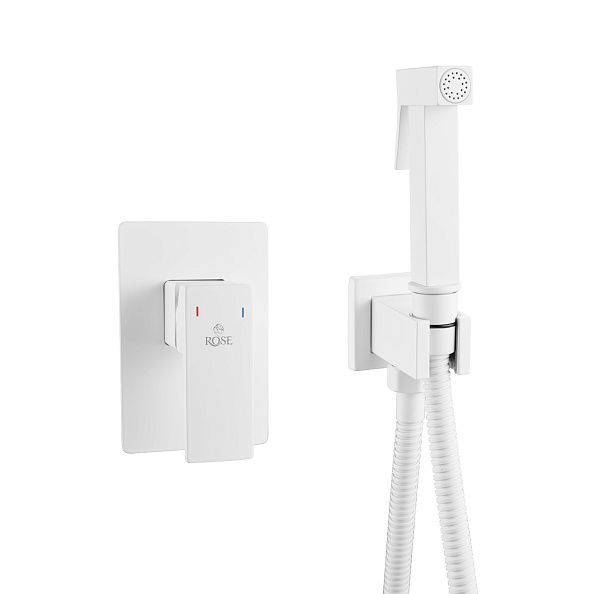 Гигиенический душ со смесителем Rose R2805C, белый