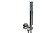 Душевой набор Bossini Zen Inox ручной душ, шланг, держатель, нержавеющая матовая сталь (INC004.075)