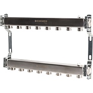 Коллектор Rommer 1"x3/4" на 8 контуров для радиаторной разводки (нерж. сталь) (RMS-4401-000008)