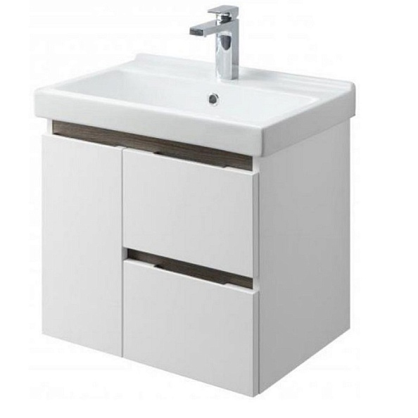 1A2585K0NRC80 Набор Aquaton: 1A258501NRC80 Тумба-умывальник Рене 60 бел/гр.орех/ 1WH302421 Раковина Миранда 60