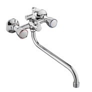 Смеситель Splenka S81.222 для ванны и душа универсальный вентильный поворотный излив 30 см, хром