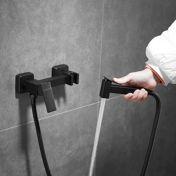 Гигиенический душ со смесителем Shevanik S137H, черный