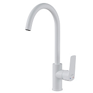 Смеситель для кухни 35k MIXLINE МЛ15-031(ML15-031W) выс.излив б/отв бок п/гайку (без подводки)БЕЛЫЙ (556664)