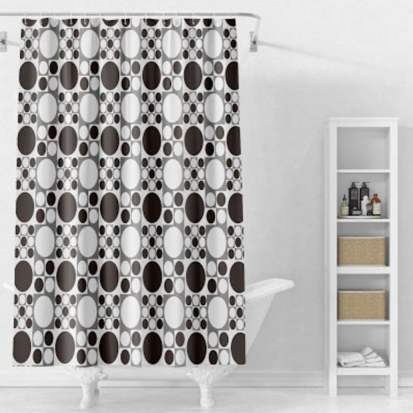 Штора для ванной комнаты Splenka S381.1803, черный/белый