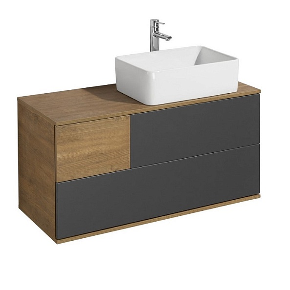 1A2469K1TEKA0 Набор Aquaton: 1A246901TEKA0 Тумба-умывальник Терра 105 Дуб Кантри/Антрацит/ 732700B000 Раковина Мила