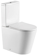 AQ1273S-00 ОБЕРОН Унитаз напольный безободковый с бачком 591*362*820мм, горизонтальный выпуск, тонкое сиденье с механизмом плавного закрывания, крепеж