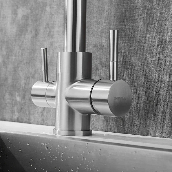 Смеситель для кухни с подключением фильтра Shevanik S168B, сатин