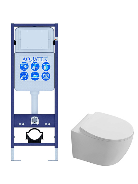 SET AQUATEK СИРИУС (рама AQUATEK Standard INS-0000017(без клавиши и крепежа) + унитаз AQ1582T-00 СИРИУС TORNADO с тонким сиденьем soft-close)