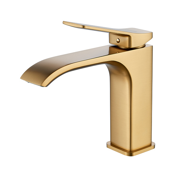 Смеситель для раковины Shevanik S4001G, золотой сатин