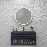 Зеркало Silver Mirrors Делуна/Deluna D800 2.2 (TX ,алюм. профиль, цвет золото, подогрев, сенсорный выключатель)
