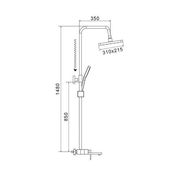 Душевая система Shevanik S6836, хром