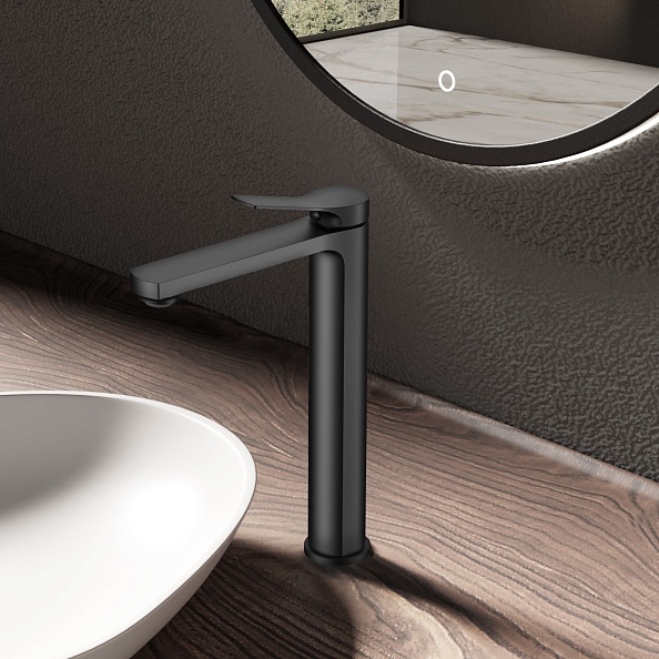 Смеситель для раковины Vincea Arco VBF-4AR02MB, черный матовый