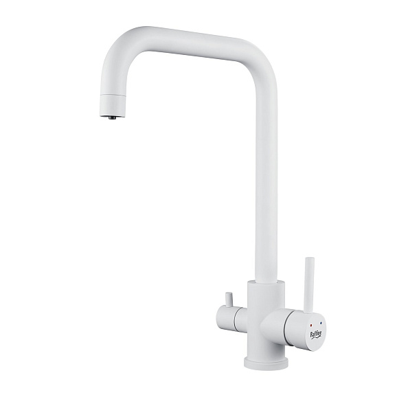 Смеситель для кухни с подключением фильтра воды Raffine F118C, белый