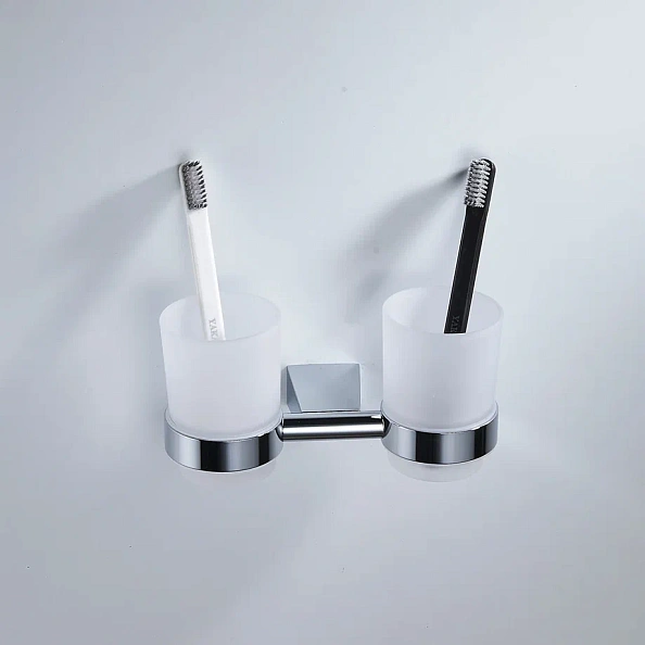 Стакан для ванной комнаты двойной Shevanik SG5722, хром