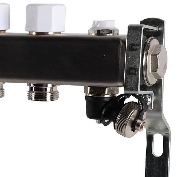 Коллектор Rommer 1"x3/4" на 11 контуров с запорными клапанами (нерж. сталь) (RMS-3201-000011)