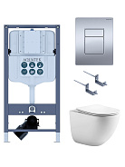 SET AQUATEK ГЕЛИОС PNN-03 4в1 (рама INSP-0000002 +крепёж KKI-0000002+ клавиша PNN-0000003 + унитаз AQ1993T-00 ГЕЛИОС с тонким сиденьем soft-close)