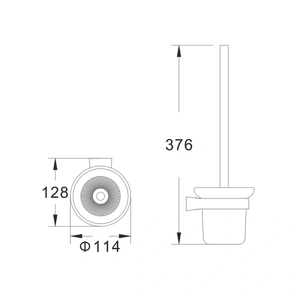 Ершик для унитаза Shevanik SG5700T, оружейная сталь
