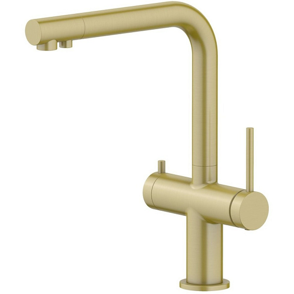 AQ1385BG ЕВРОПА смеситель для кухни с подключением к фильтру питьевой воды, шлиф. золото