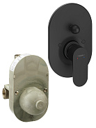 72449670S Set HG Rebris E смеситель для ванны встройка (72449670+31741180), матовый черный