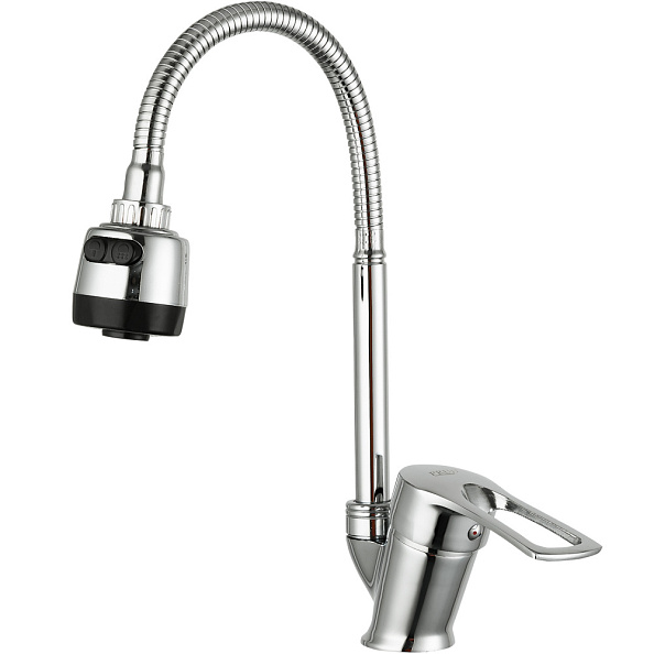 Смеситель для кухни с гибким изливом и режимом душ FRUD R41055-1, хром